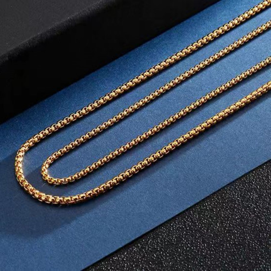 925 Sterling Silver Chain Necklace Men - 20-60cm 18K Gold 925 Sterling silver