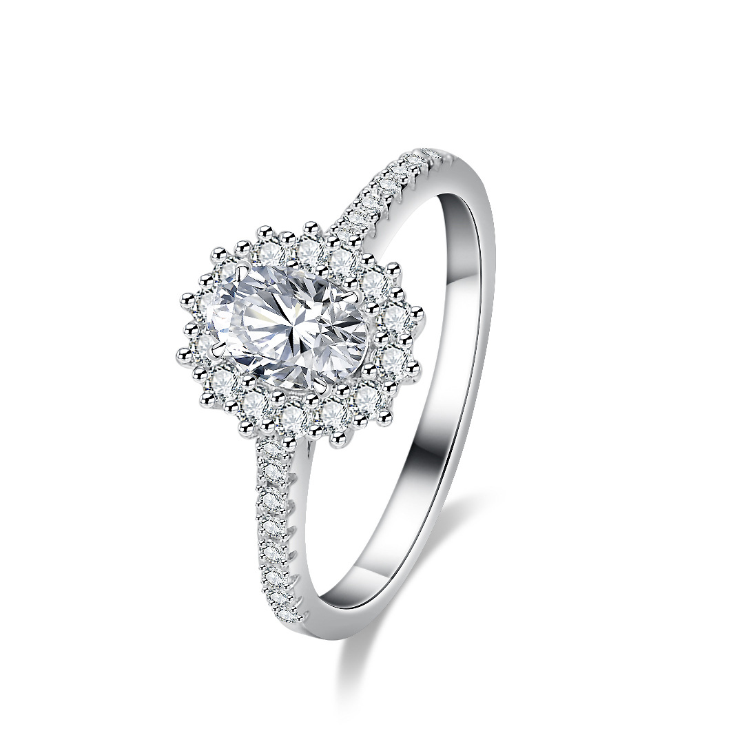Moissanite Engagement Ring 1 Carat - Alien Moissanite Ring for Women, 18K