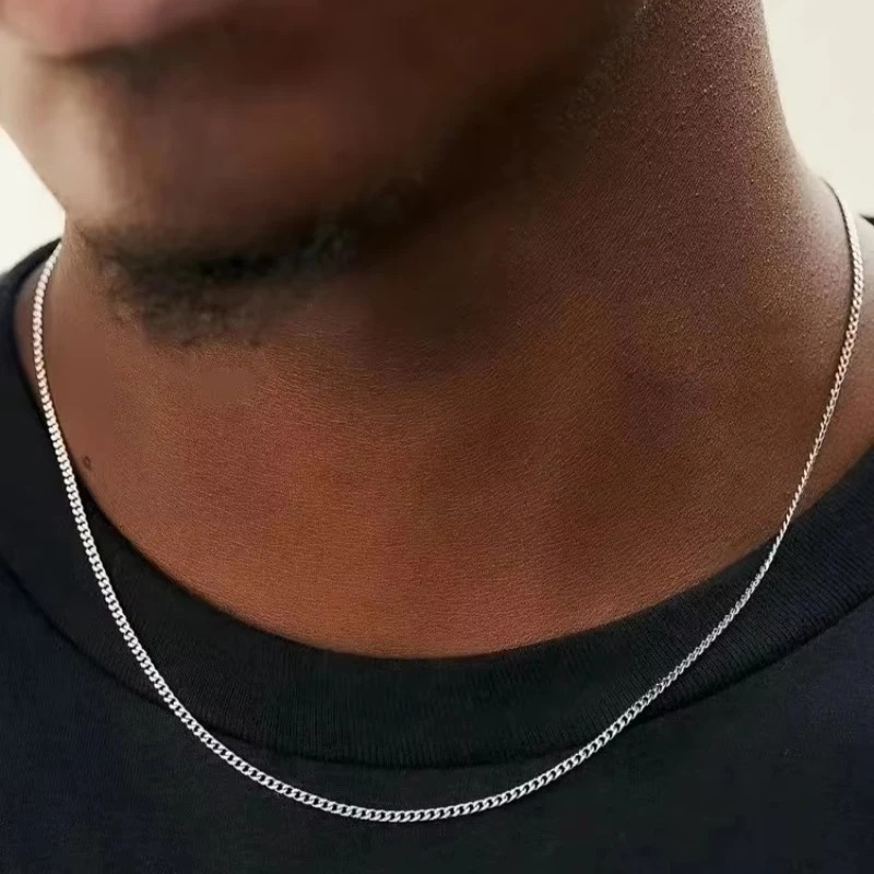 Cuban Link Chain 12Mm - 2mm Men's Cuban Chain Necklace Simple