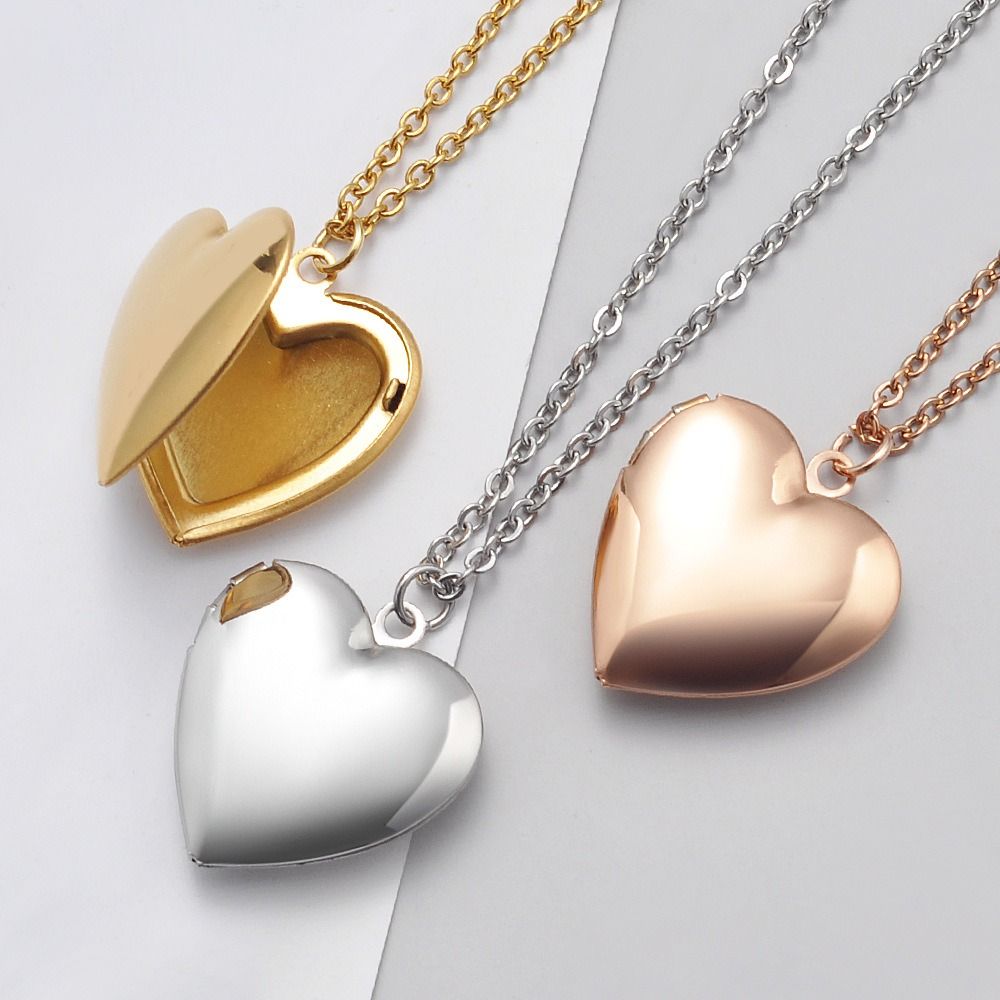 Heart Locket Necklace Photo - 1PC Heart Shaped Photo Picture Locket