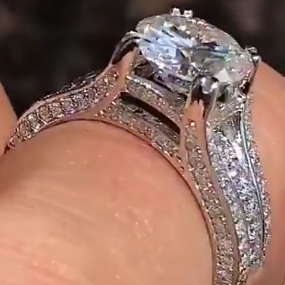 Custom Solid 14K White Gold Wo - Moissanite Engagement Ring 1 Carat recension och pris