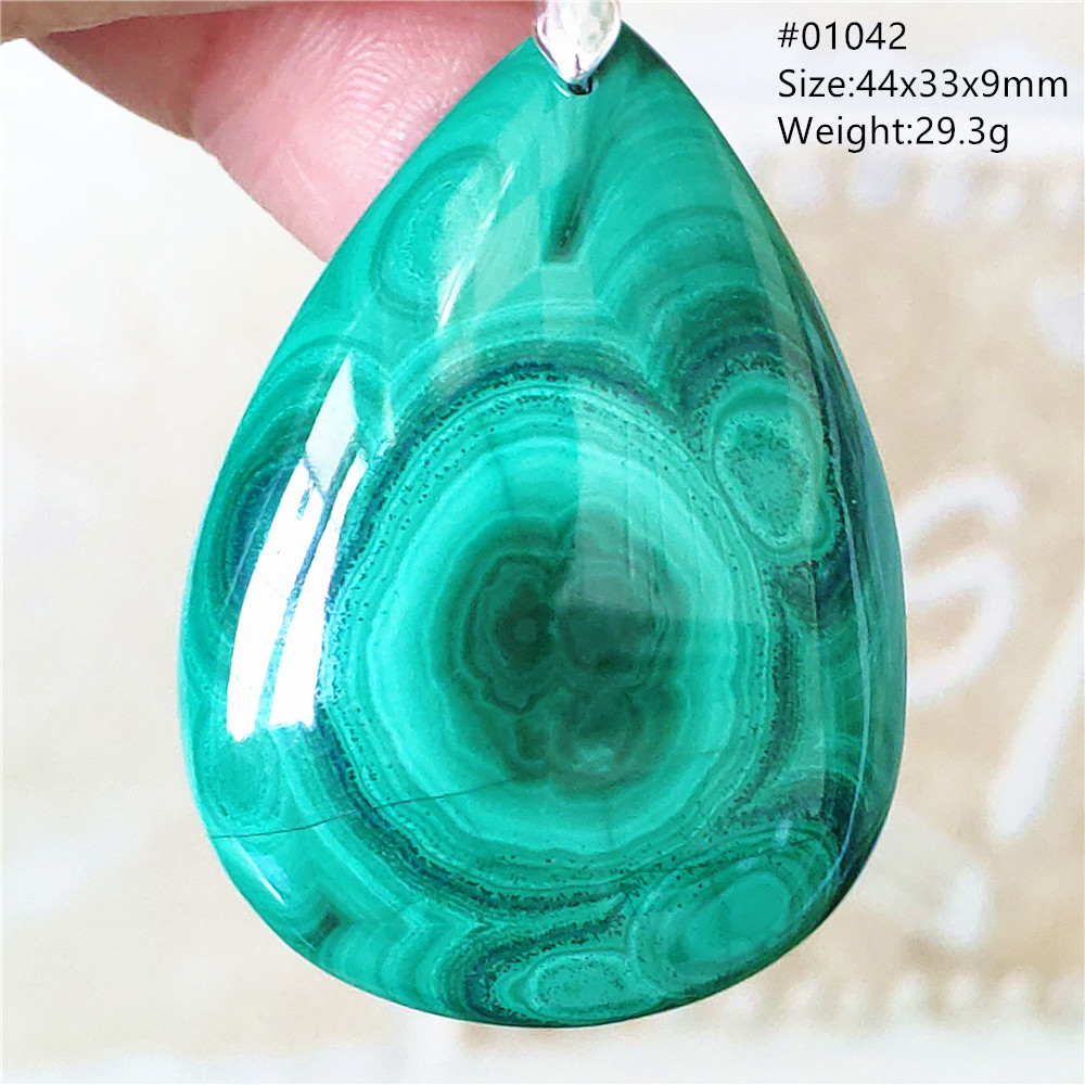 Natural Green Malachite Chryso - 925 Sterling Silver Chain Necklace Men recension och pris