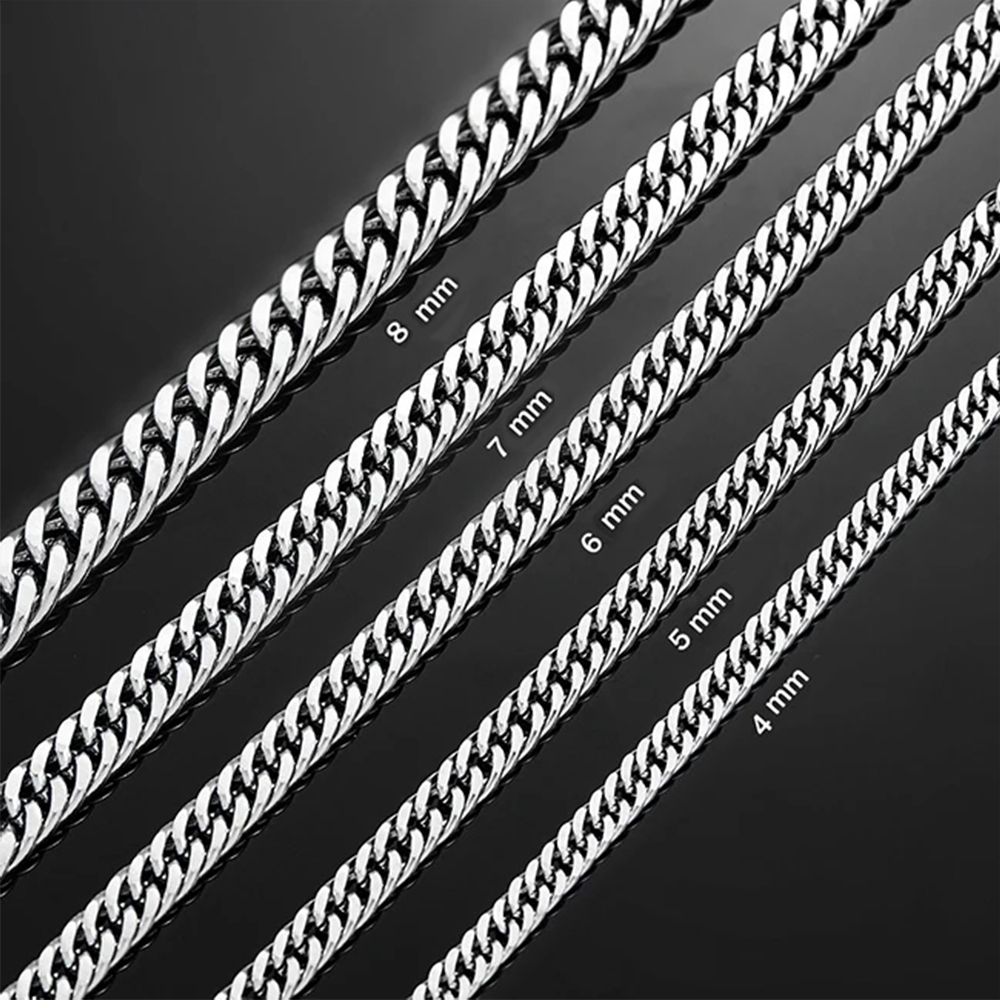 HIYEE 3mm/4mm/5mm/6mm/7mm/8mm  - Cuban Link Chain 12Mm recension och pris