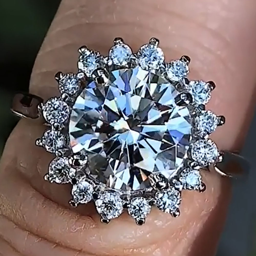 Custom Solid 10K White Gold Wo - Moissanite Engagement Ring 1 Carat recension och pris