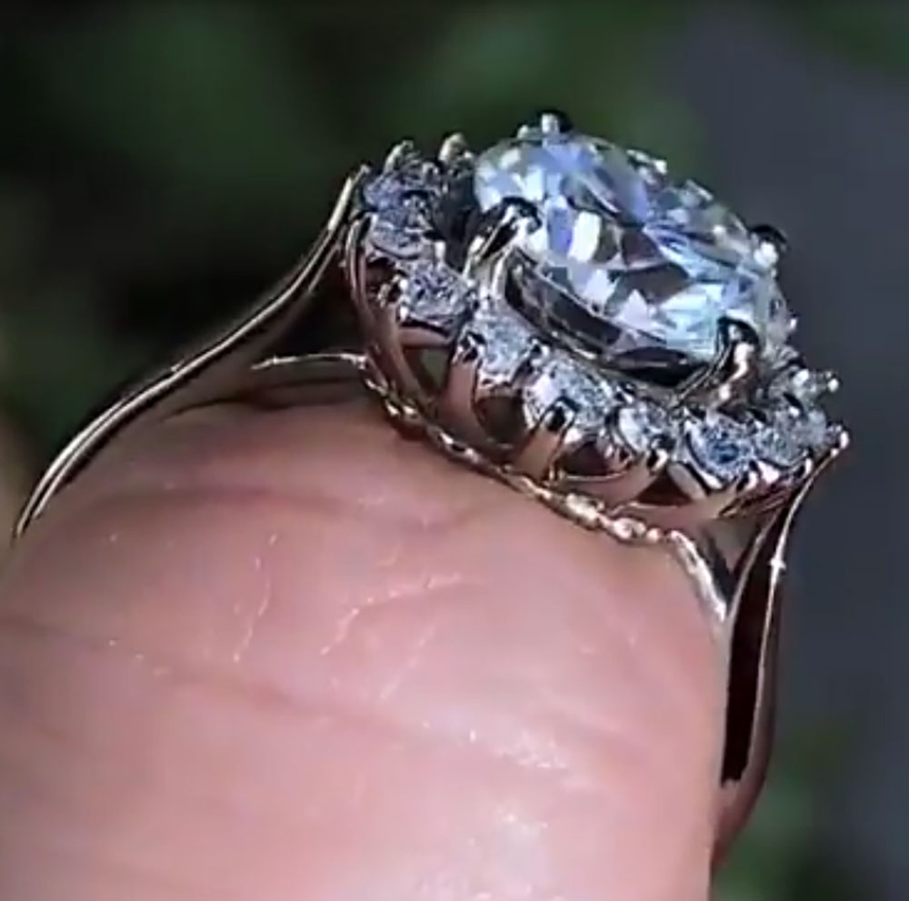 Custom Solid 10K White Gold Wo - Moissanite Engagement Ring 1 Carat recension och pris