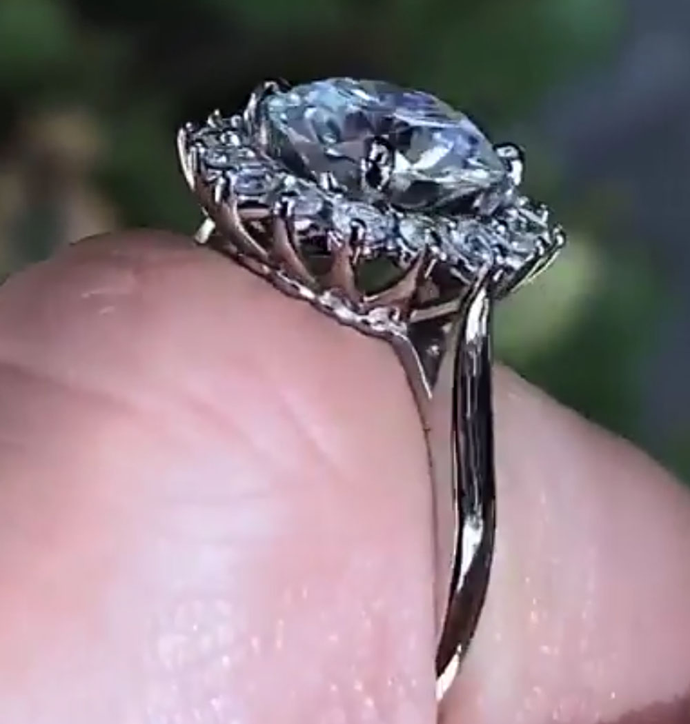 Custom Solid 10K White Gold Wo - Moissanite Engagement Ring 1 Carat recension och pris