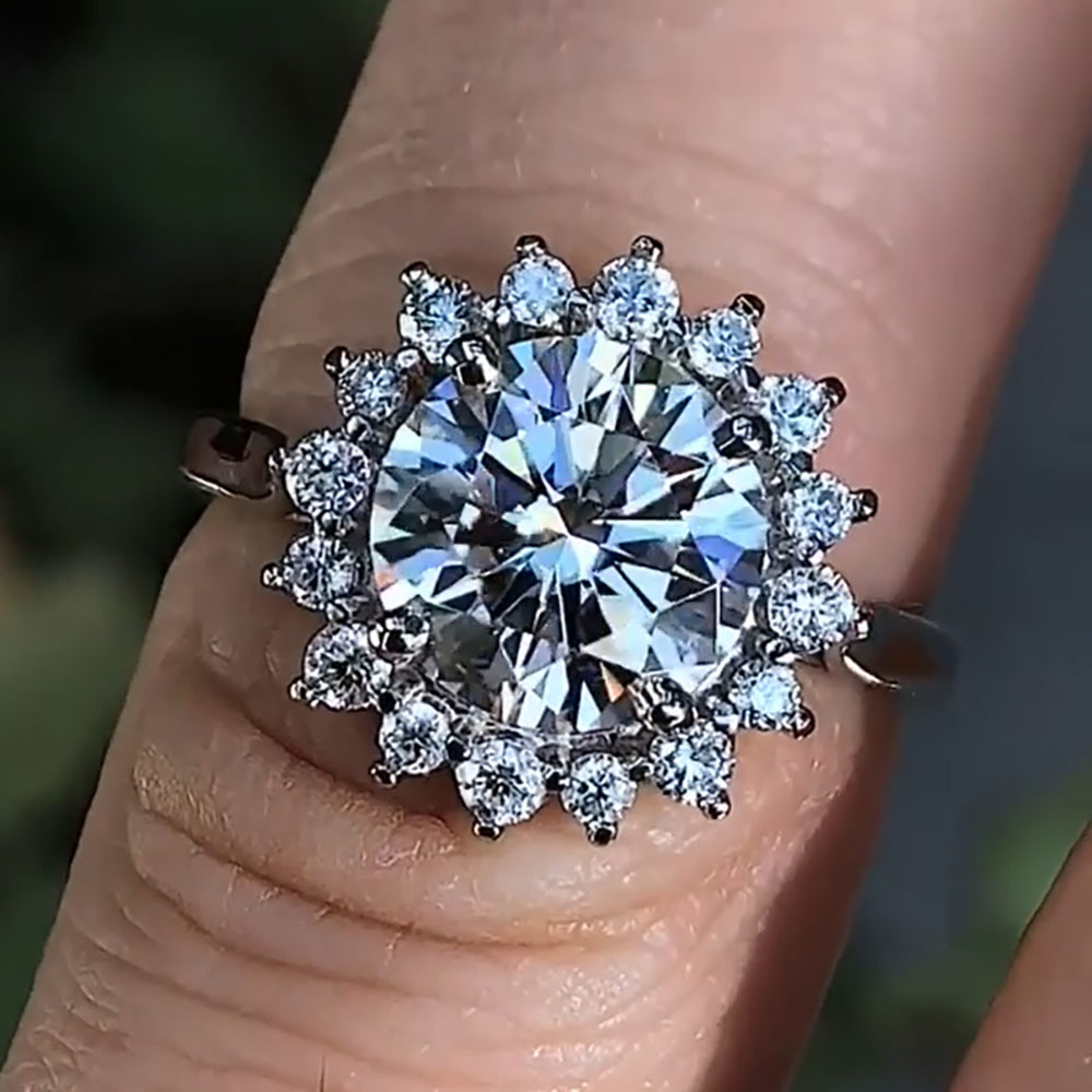 Custom Solid 10K White Gold Wo - Moissanite Engagement Ring 1 Carat recension och pris