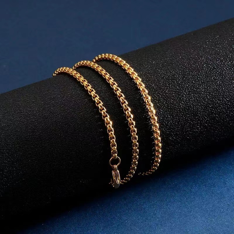20-60cm 18K Gold 925 Sterling  - 925 Sterling Silver Chain Necklace Men recension och pris