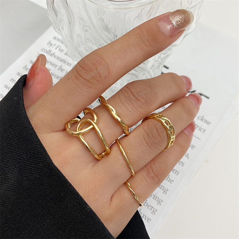 Metal Bead Punk Ring Set Slive - Vintage Punk Knuckle Rings Set recension och pris
