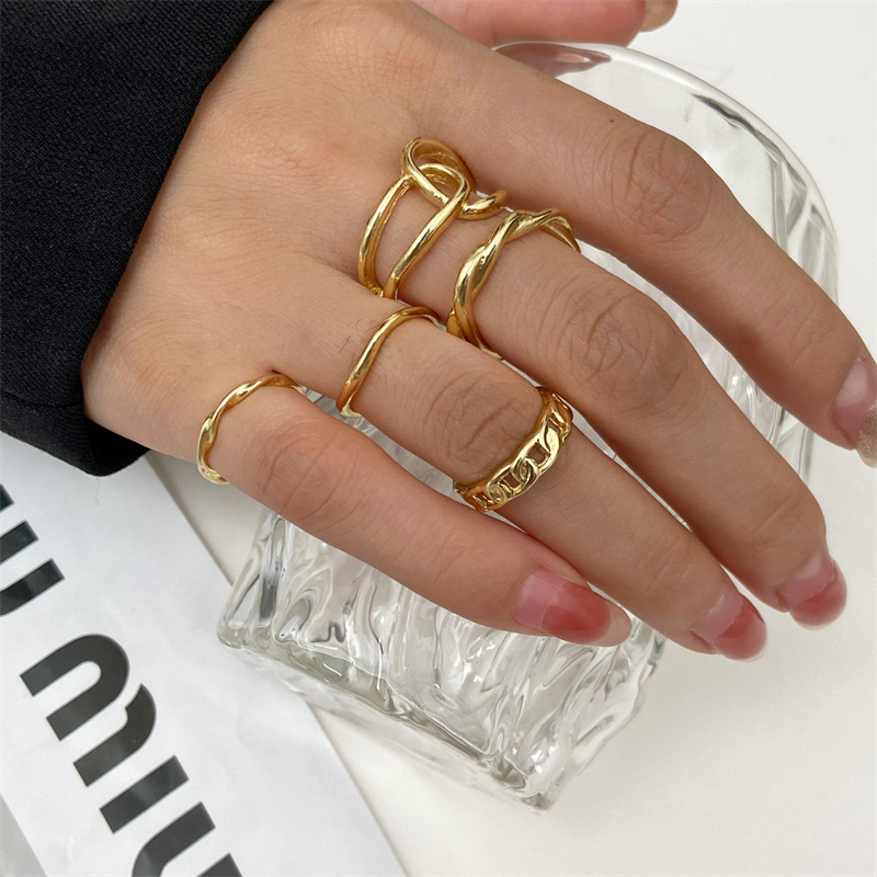 Metal Bead Punk Ring Set Slive - Vintage Punk Knuckle Rings Set recension och pris