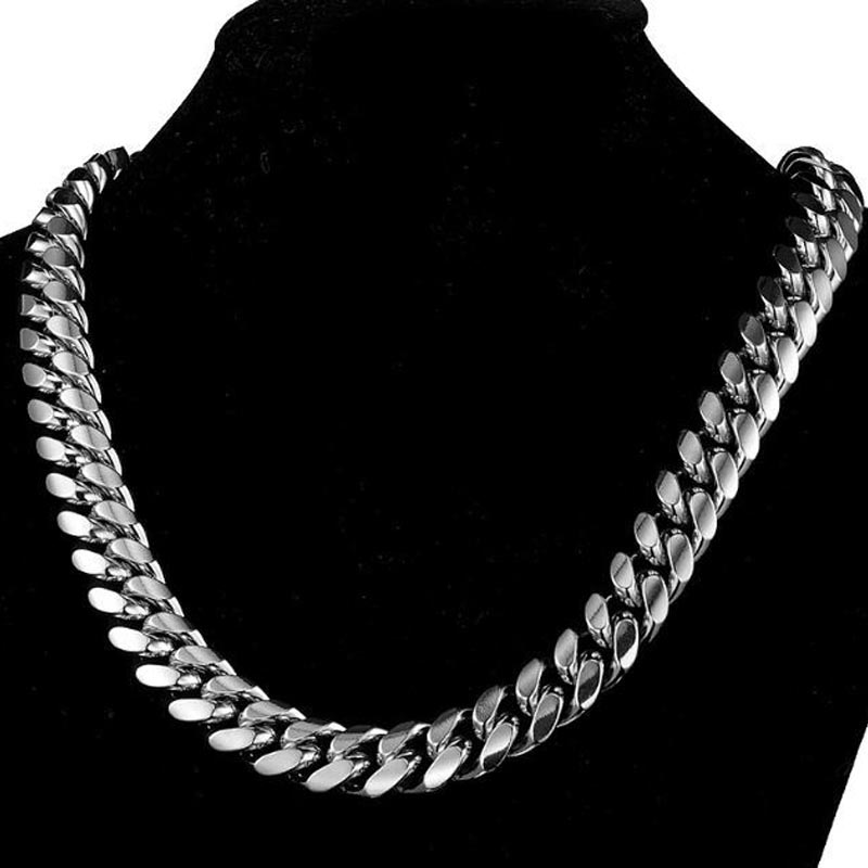 316L Stainless Steel Miami Cur - Cuban Link Chain 12Mm recension och pris