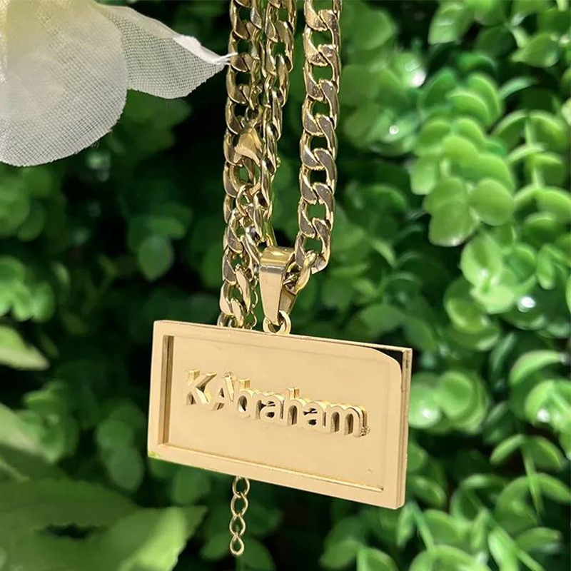 Custom Name Hip Hop Necklace f - Custom Name Necklace Stainless Steel recension och pris