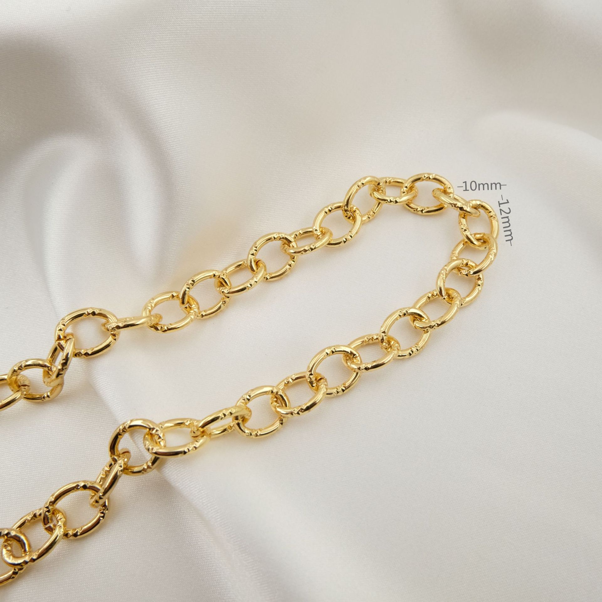 WT-BC199 18K Gold Plated Coppe - Cuban Link Chain 12Mm recension och pris