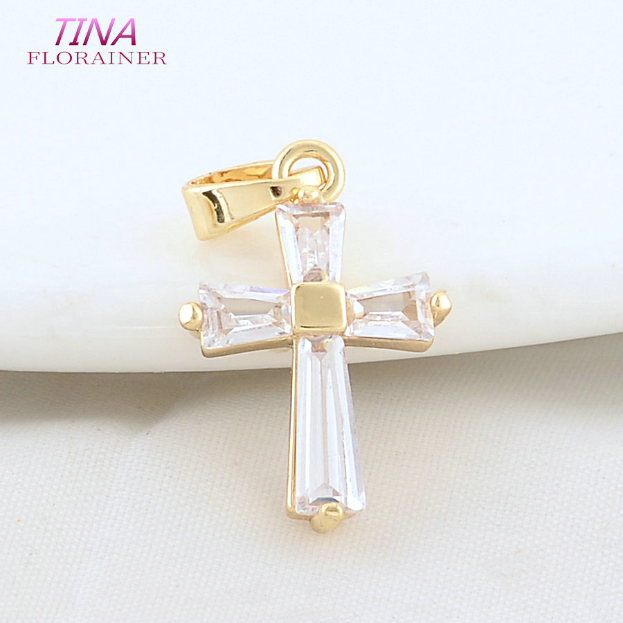 6PCS 12*18MM 14K Gold Color Br - Cross Pendant Necklace Gold recension och pris