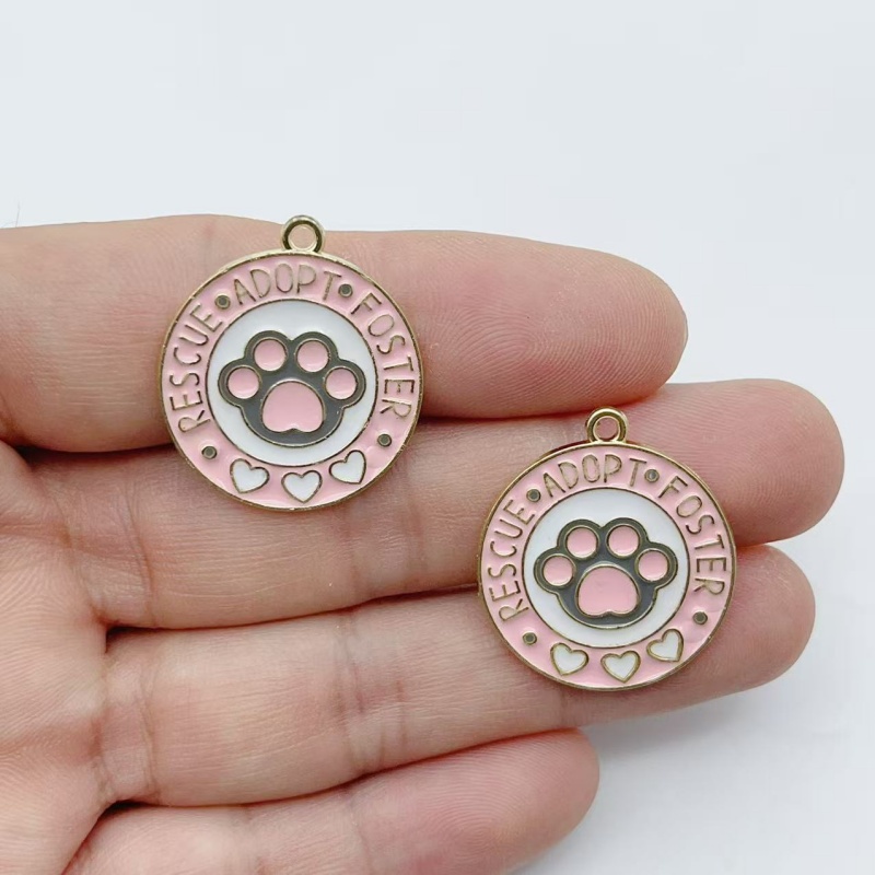 10Pcs Cartoon Cat Paw Heart Sh - Earrings recension och pris