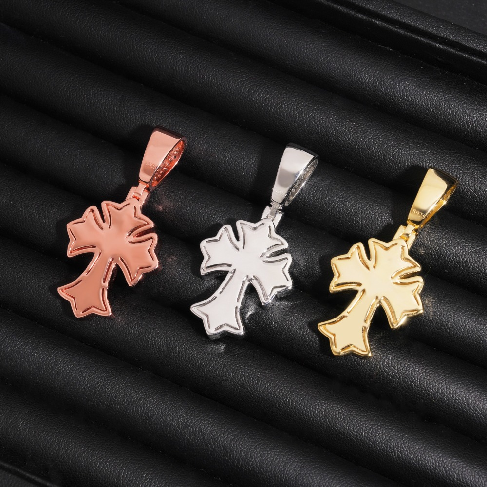 Iced Out Moissanite Gothic Cro - Cross Pendant Necklace Gold recension och pris