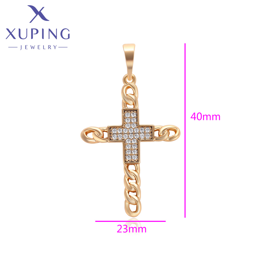 Xuping Jewelry New Trendy Cros - Cross Pendant Necklace Gold recension och pris