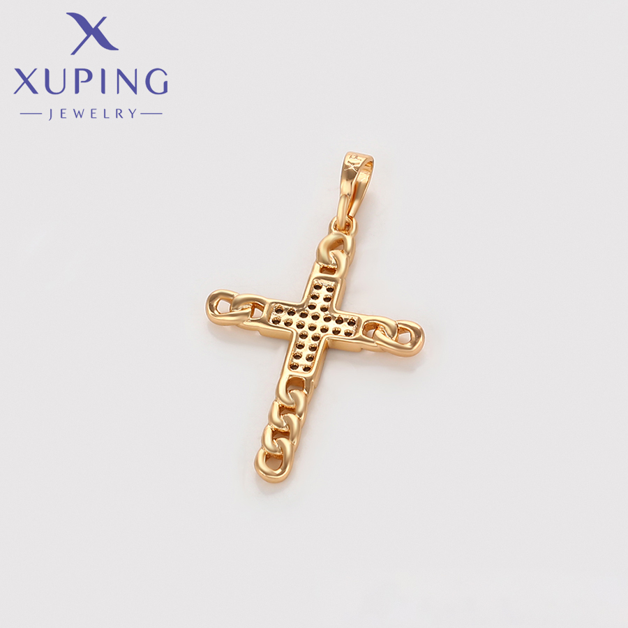 Xuping Jewelry New Trendy Cros - Cross Pendant Necklace Gold recension och pris