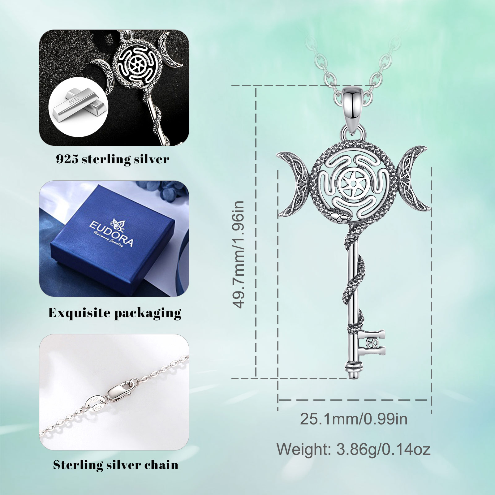 Eudora 925 Sterling Silver Hec - 925 Sterling Silver Chain Necklace Men recension och pris