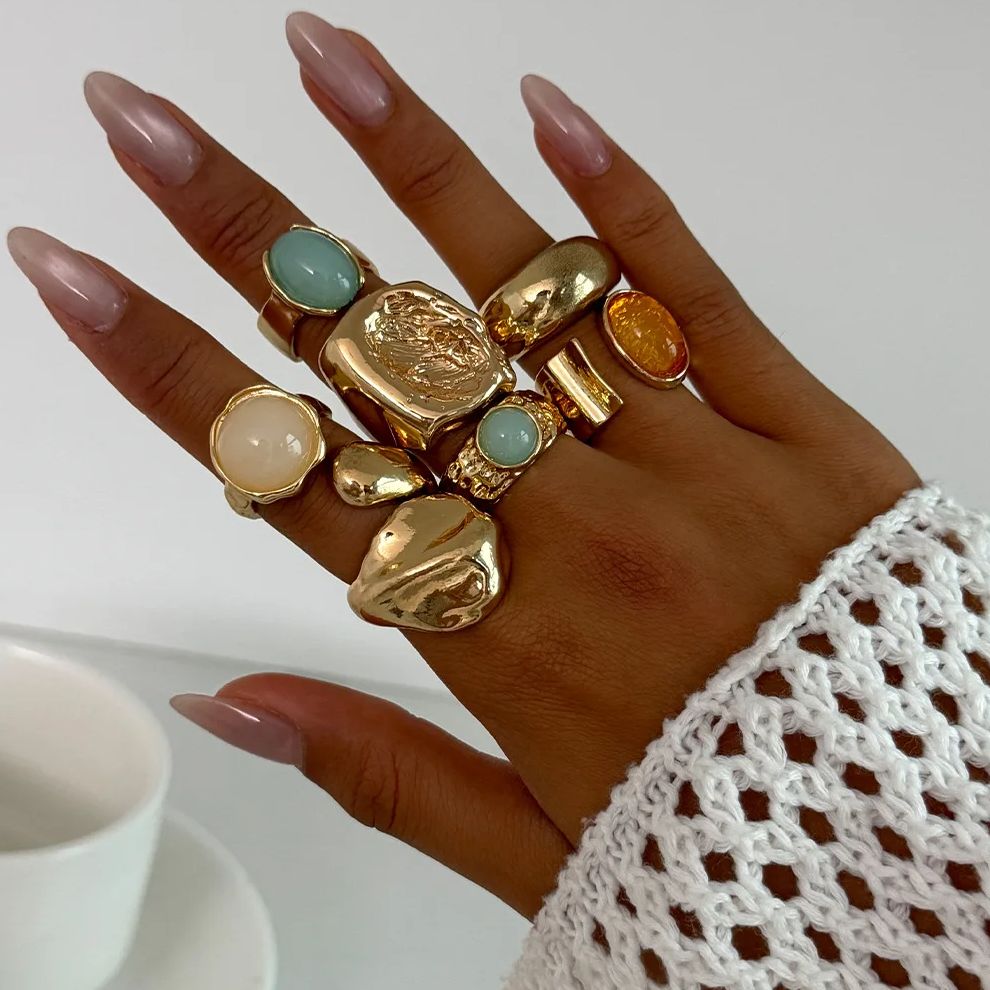 DIEZI 7pcs/set Vintage Multico - Vintage Punk Knuckle Rings Set recension och pris