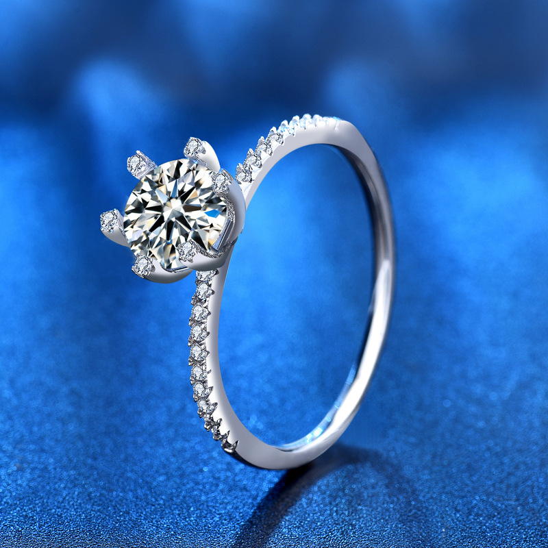 S925 Wedding Engagement Moissa - Moissanite Engagement Ring 1 Carat recension och pris