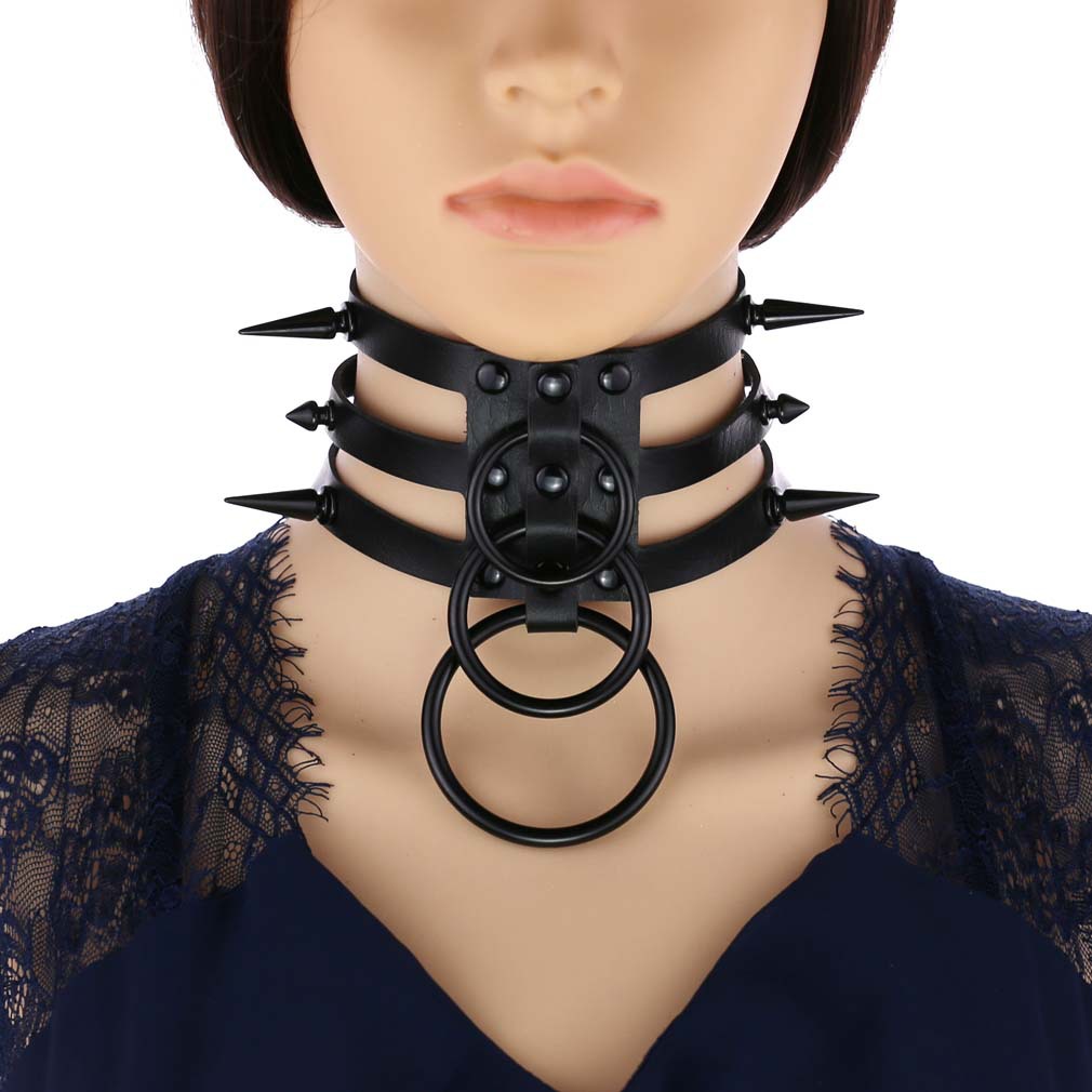 Fashion Women Men Black Rivet  - Goth Punk Spike Choker recension och pris