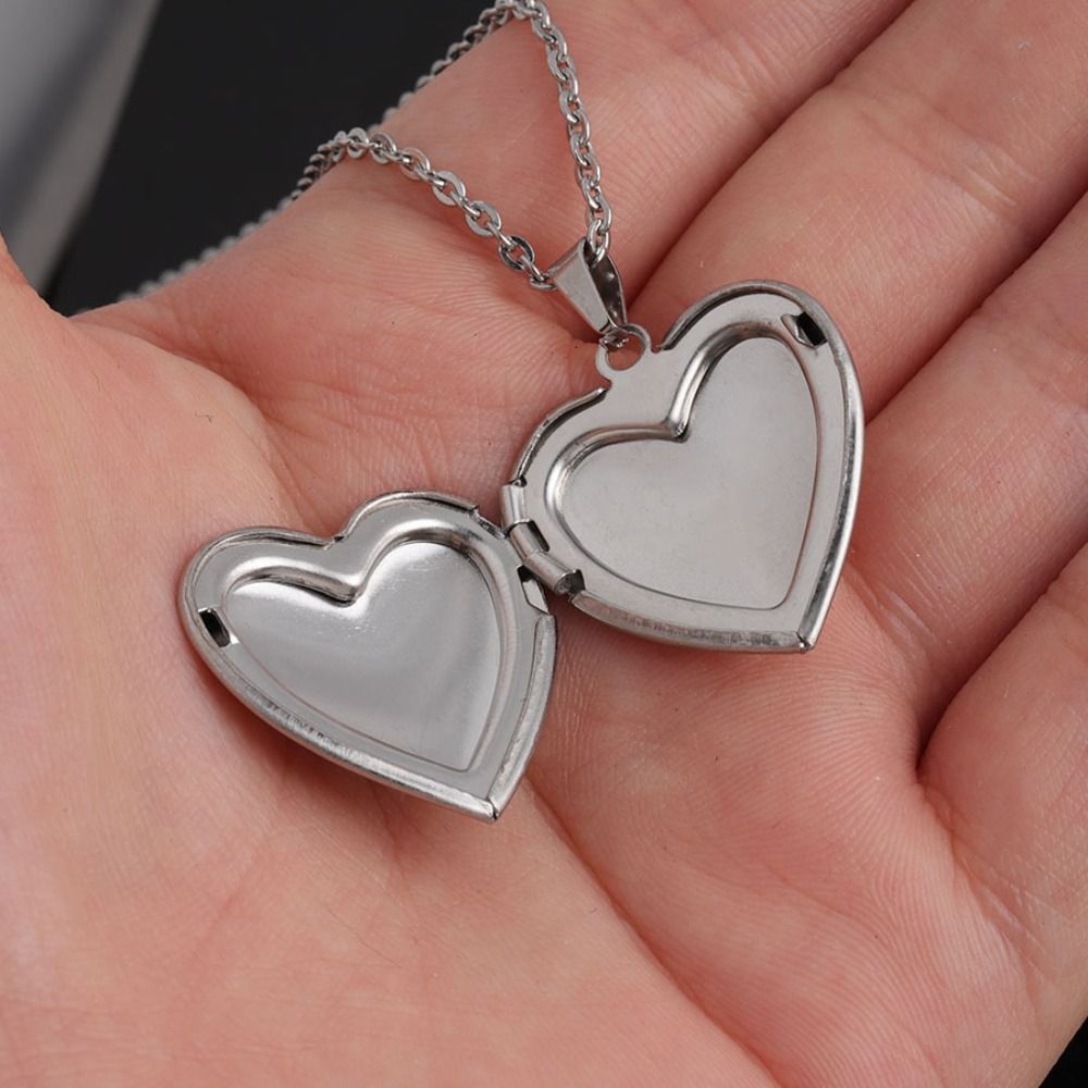 1PC Heart Shaped Photo Picture - Heart Locket Necklace Photo recension och pris