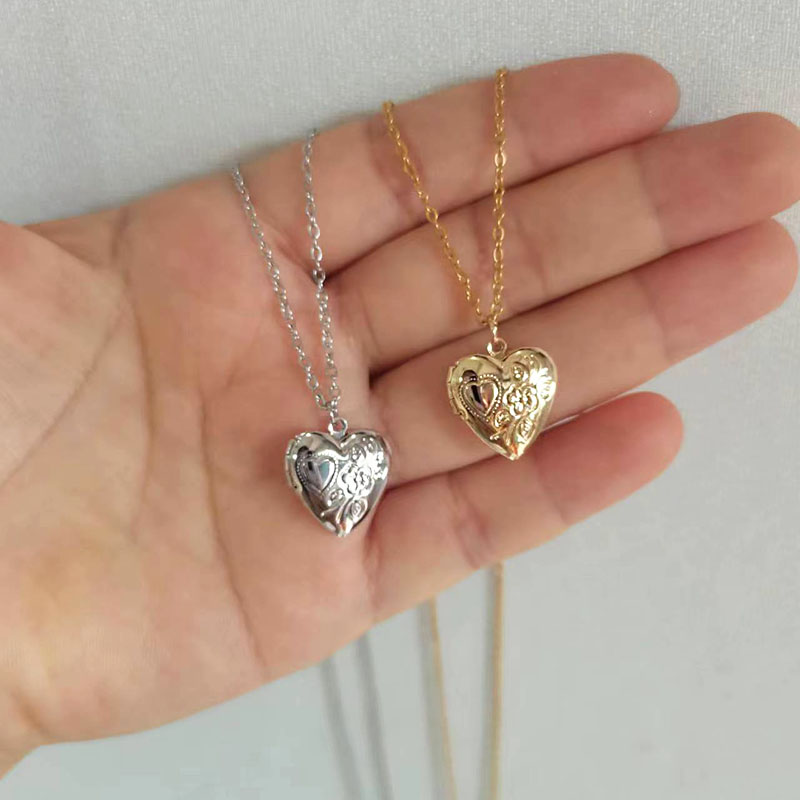 1pc Tiny Heart 14mm Photo Fram - Heart Locket Necklace Photo recension och pris