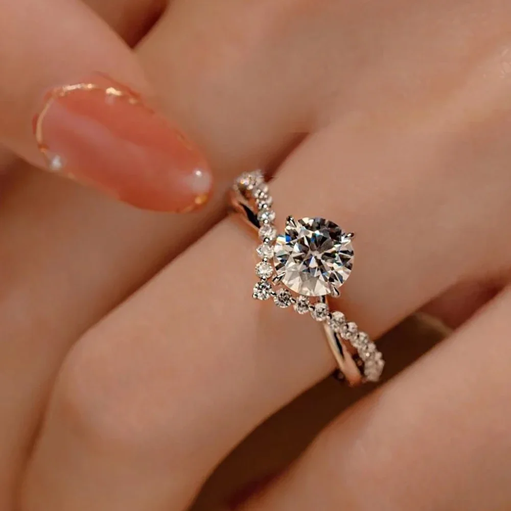 1 Carat 6.5mm Moissanite Diamo - Moissanite Engagement Ring 1 Carat recension och pris