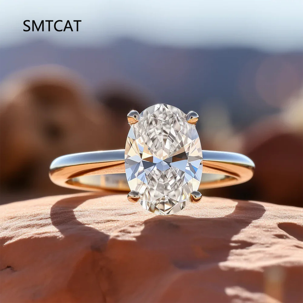 1/2/3 Carat Oval Cut Moissanit - Moissanite Engagement Ring 1 Carat recension och pris