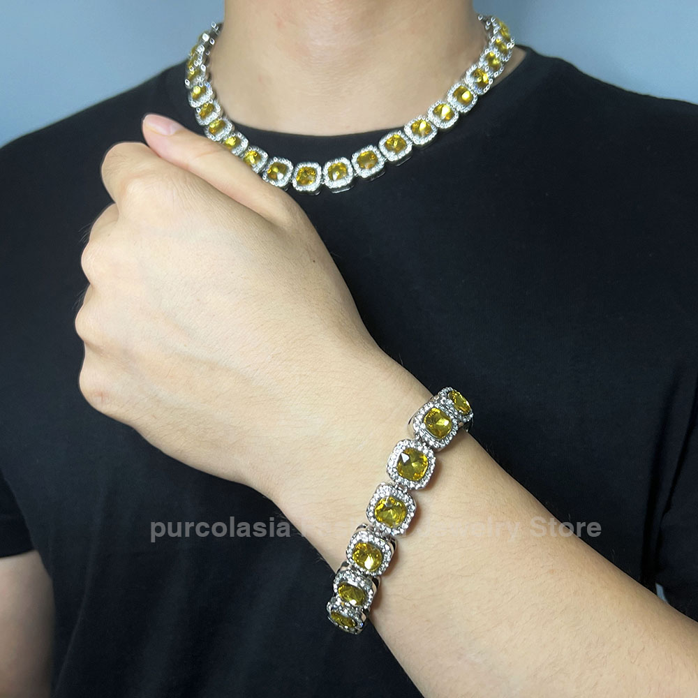 Brilliant Multi Colors Iced Ou - Cuban Link Chain 12Mm recension och pris