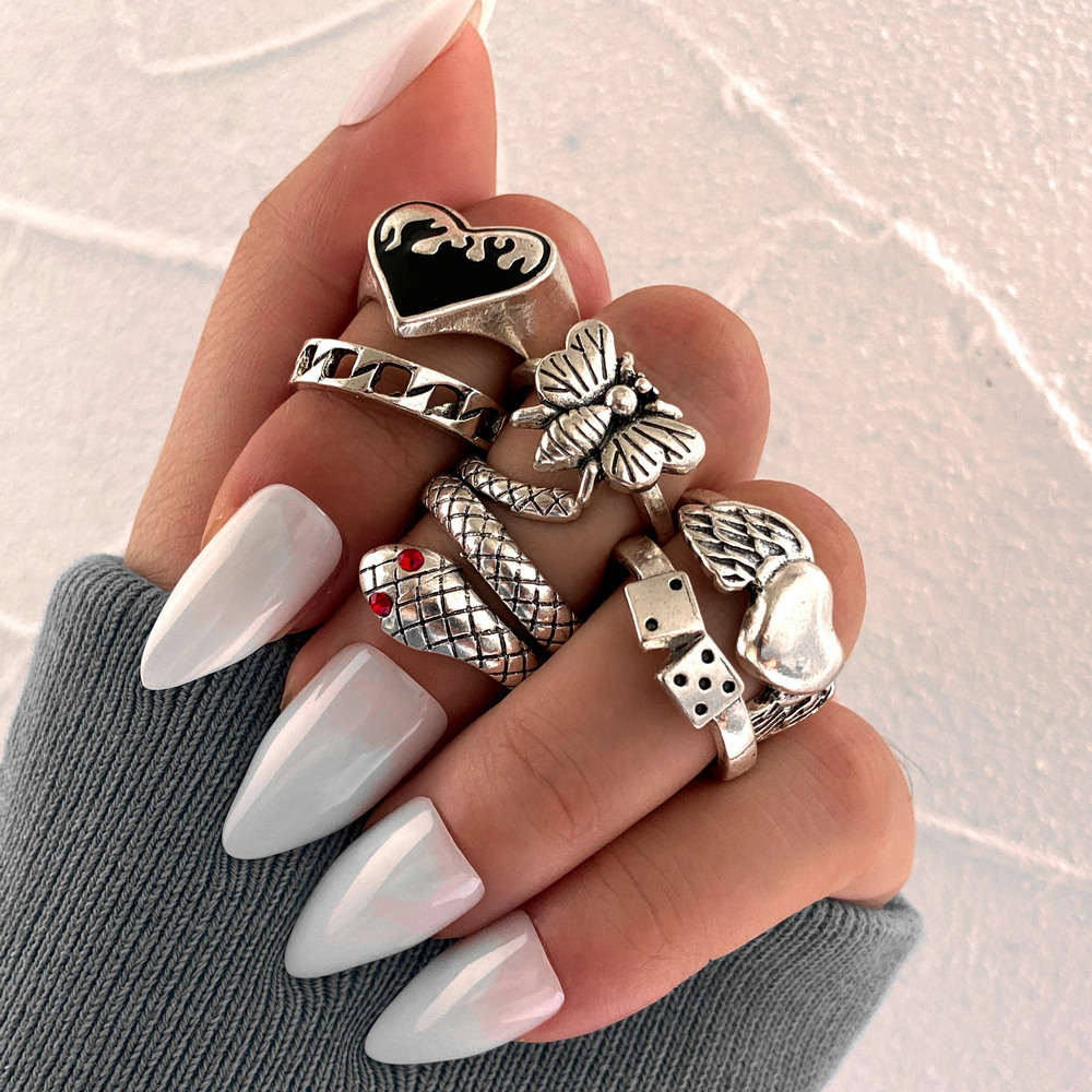 6Pcs Vintage Punk Snake Knuckl - Vintage Punk Knuckle Rings Set recension och pris
