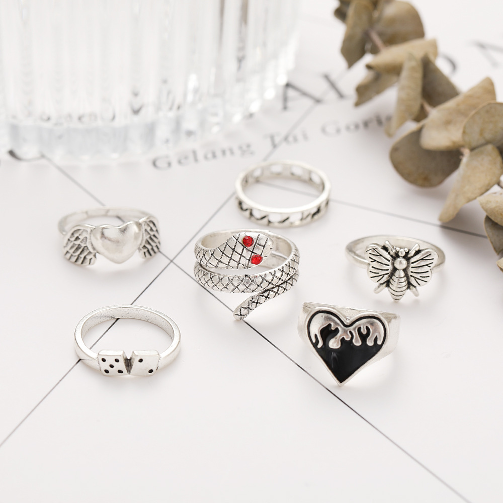 6Pcs Vintage Punk Snake Knuckl - Vintage Punk Knuckle Rings Set recension och pris