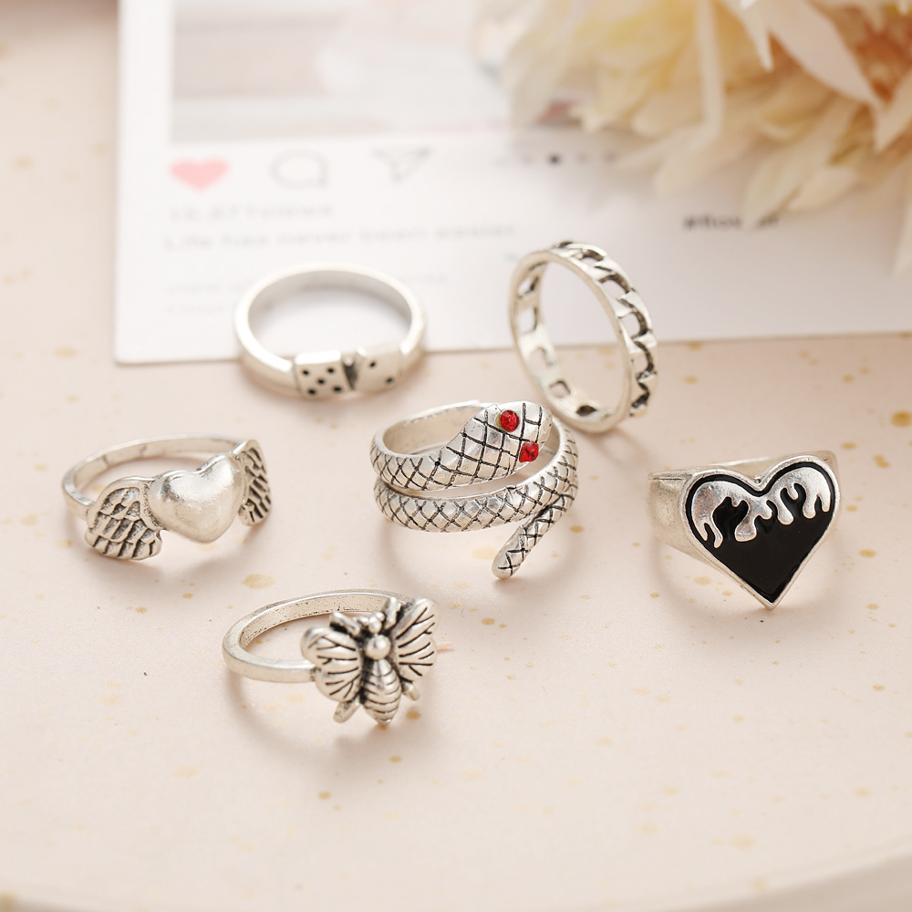 6Pcs Vintage Punk Snake Knuckl - Vintage Punk Knuckle Rings Set recension och pris
