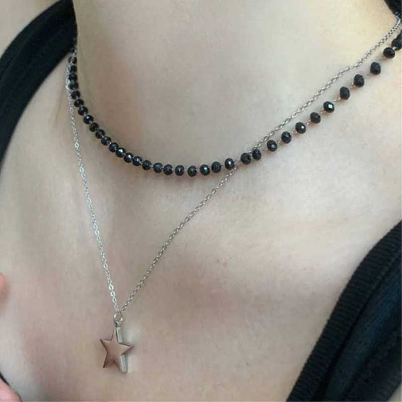 6Pcs Gothic Layered Necklace S - Layered Pendant Necklace Aesthetic recension och pris