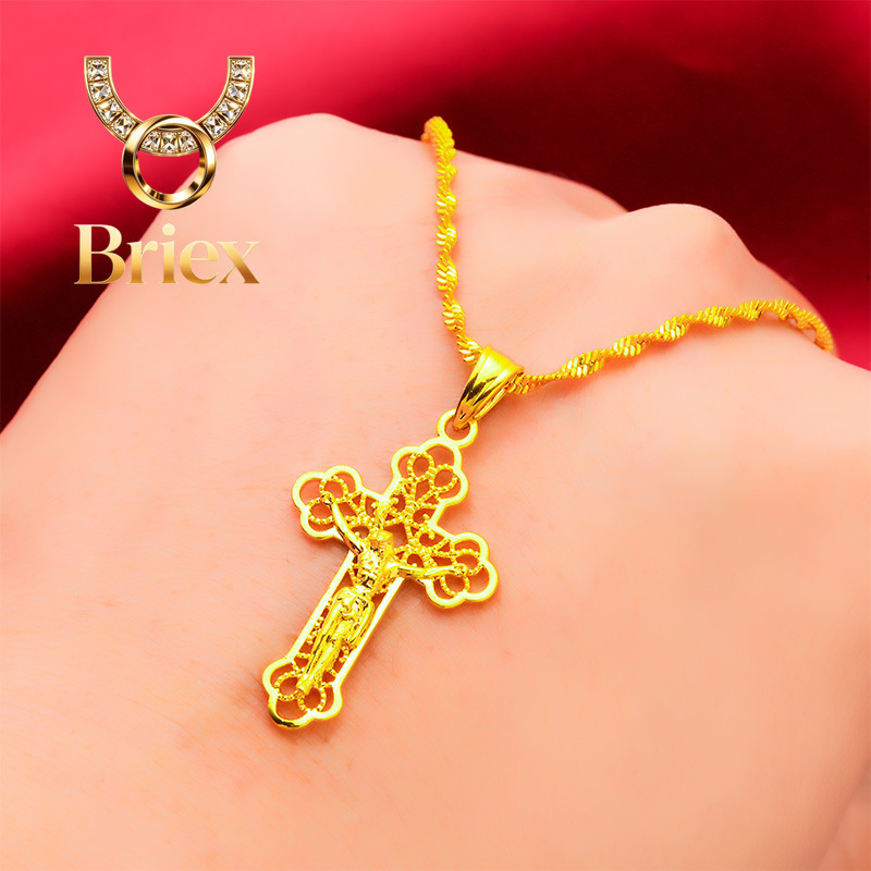 Briex Jewelry Ins Vintage Gold - Cross Pendant Necklace Gold recension och pris