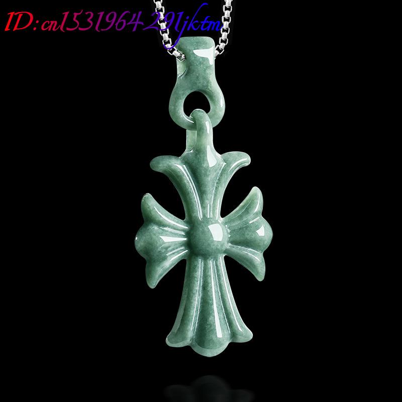 Natural Burmese Jadeite Cross  - Necklaces recension och pris
