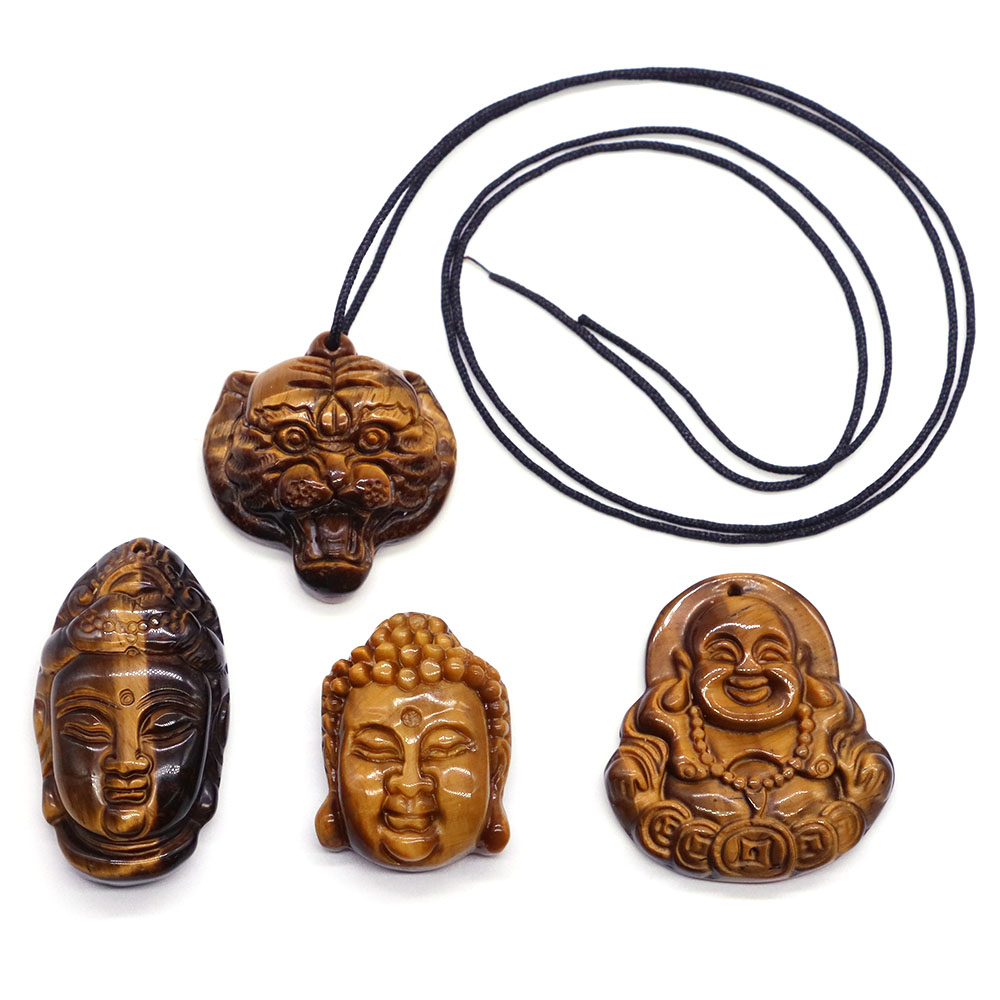 Natural Stones Tiger Eye Reiki - Crystal Pendant Necklace Natural Stone recension och pris