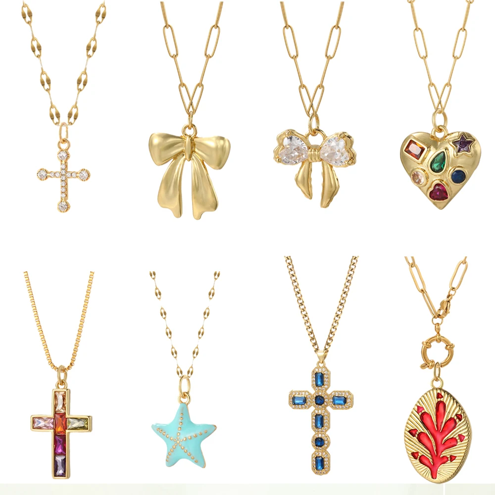 Cute Sea Star Shell Diy Neckla - Cross Pendant Necklace Gold recension och pris