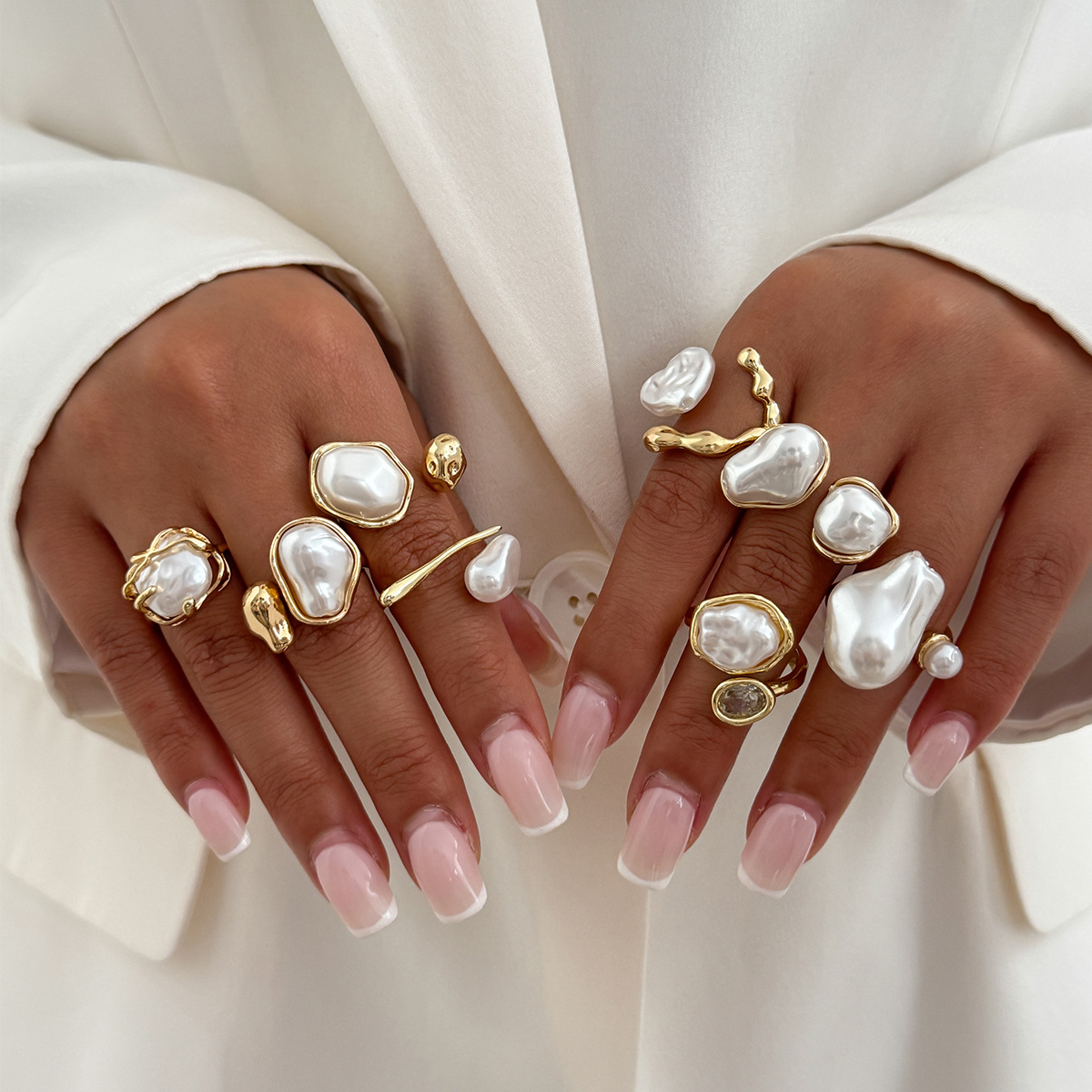 7Pcs/Set Gold Color Irregular  - Vintage Punk Knuckle Rings Set recension och pris