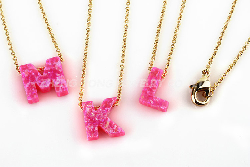 Initial Letter Pendant Necklac - Initial Letter Necklace 18K Gold recension och pris