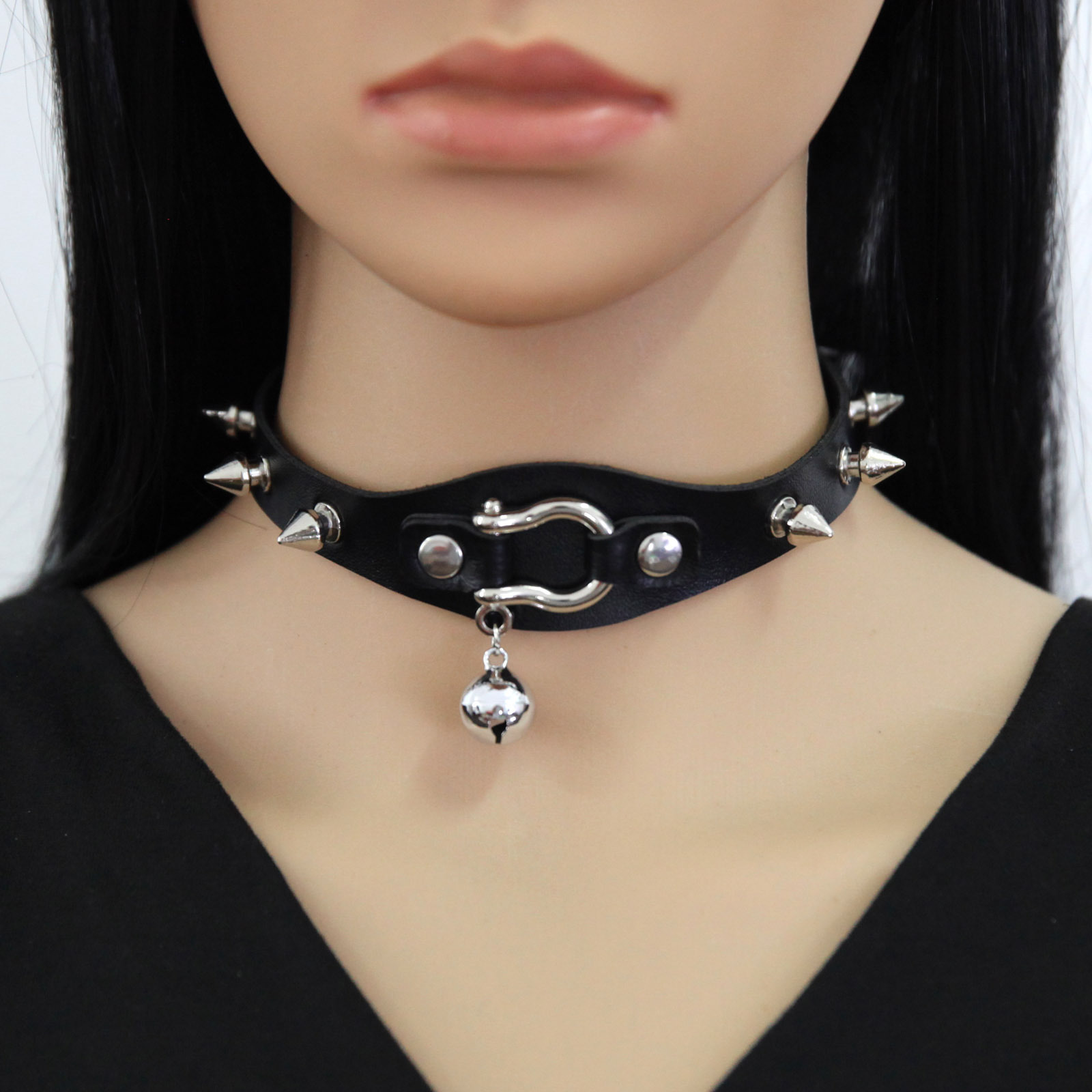 Black Spike Choker Necklace Ri - Goth Punk Spike Choker recension och pris