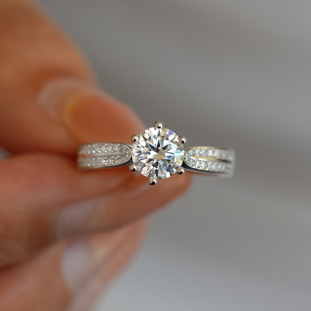 0.5/1/2/3 Carat Classic Six Cl - Moissanite Engagement Ring 1 Carat recension och pris