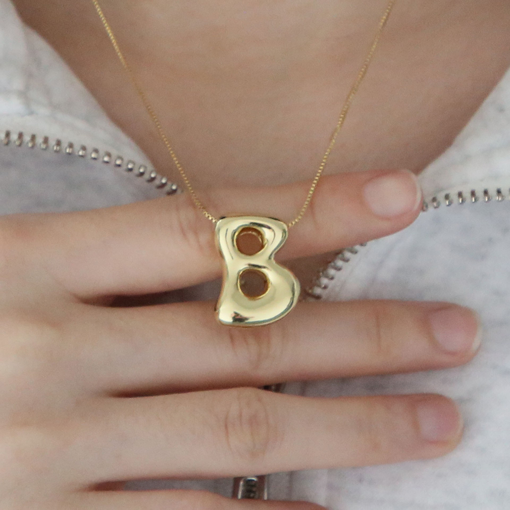 Creative A-Z Balloon Bubble Le - Initial Letter Necklace 18K Gold recension och pris