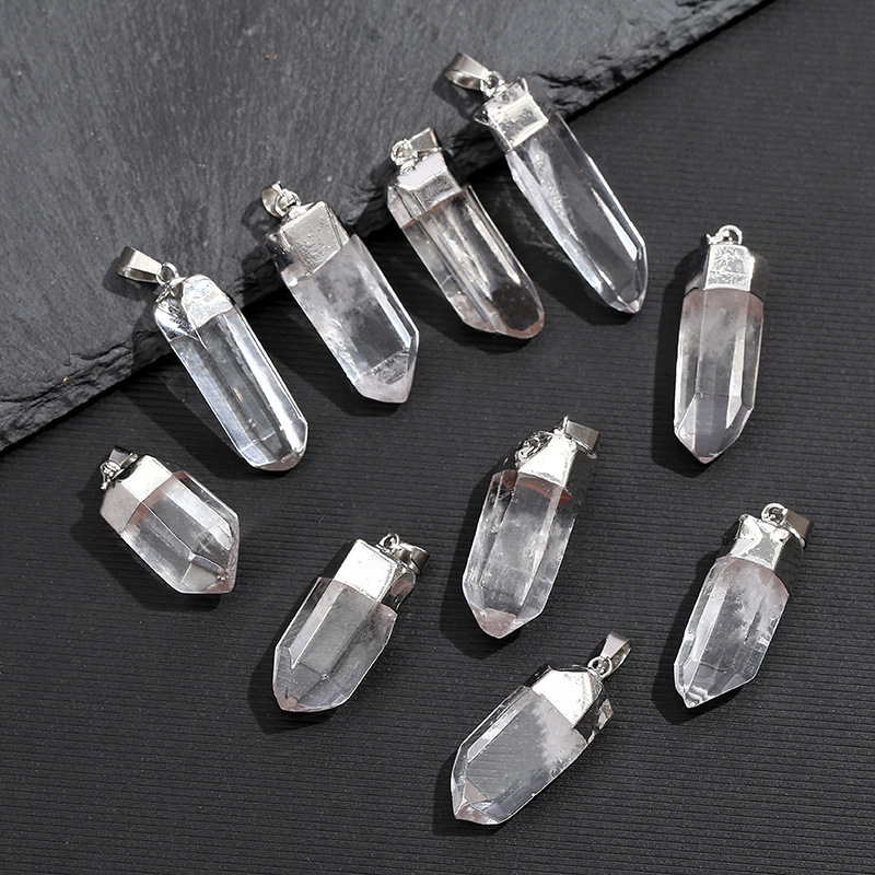 Natural Clear Quartz Crystal P - Crystal Pendant Necklace Natural Stone recension och pris