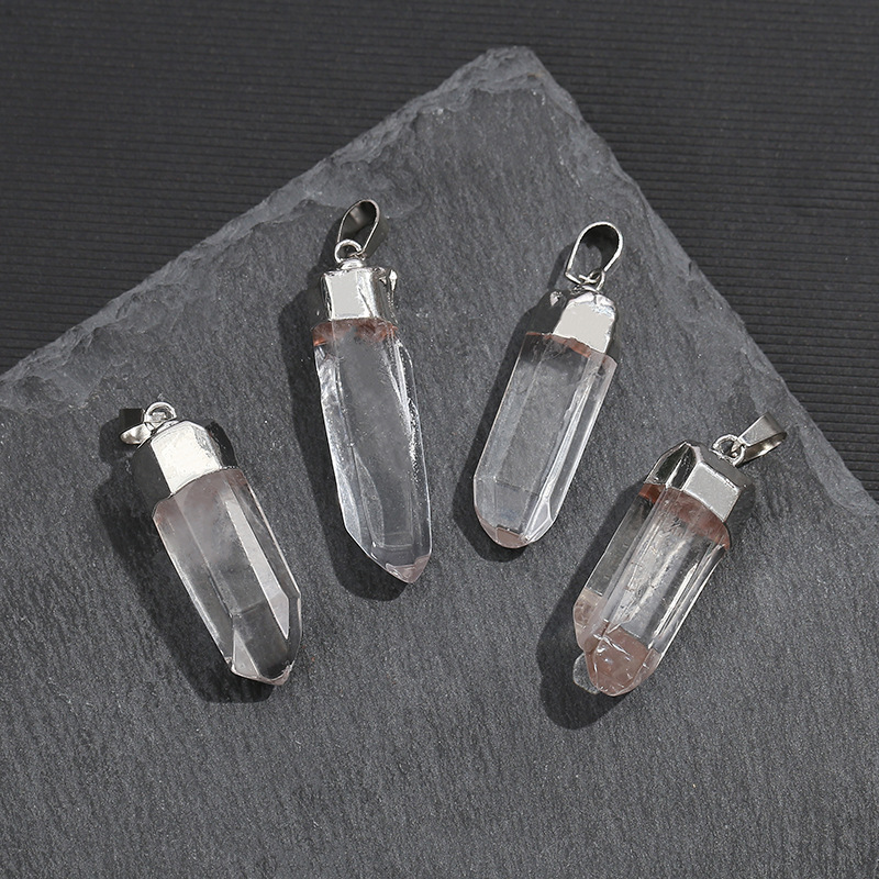 Natural Clear Quartz Crystal P - Crystal Pendant Necklace Natural Stone recension och pris