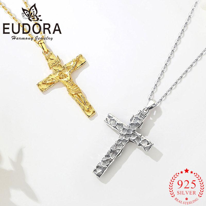 Eudora Crucifix Cross Necklace - Cross Pendant Necklace Gold recension och pris