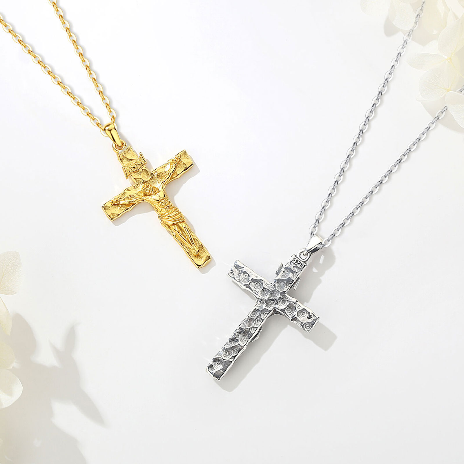 Eudora Crucifix Cross Necklace - Cross Pendant Necklace Gold recension och pris