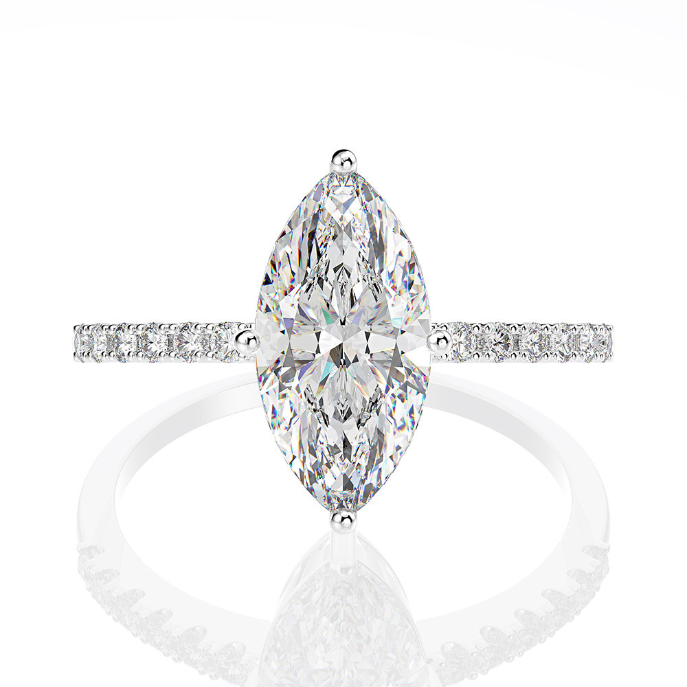 Luxury Real 1 Carat D Color Ma - Moissanite Engagement Ring 1 Carat recension och pris