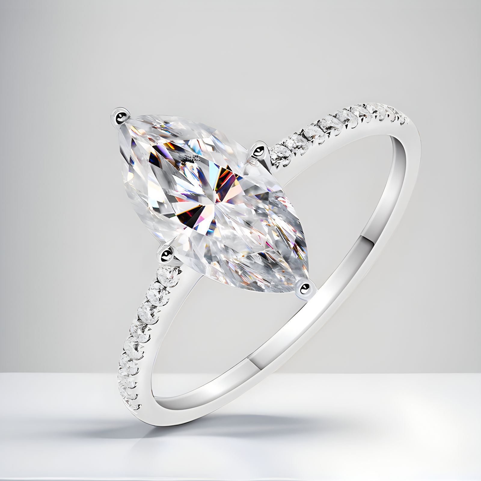 Luxury Real 1 Carat D Color Ma - Moissanite Engagement Ring 1 Carat recension och pris
